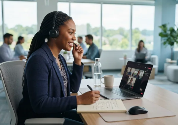 An engineer answering a client question on a call